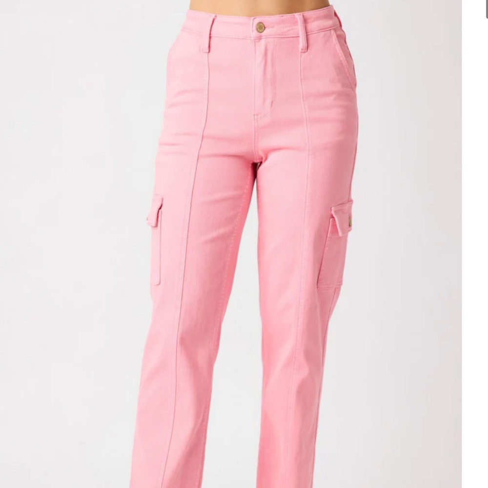 Judy Blue 22W NWT Pink Cargo Pants Straight leg high waist